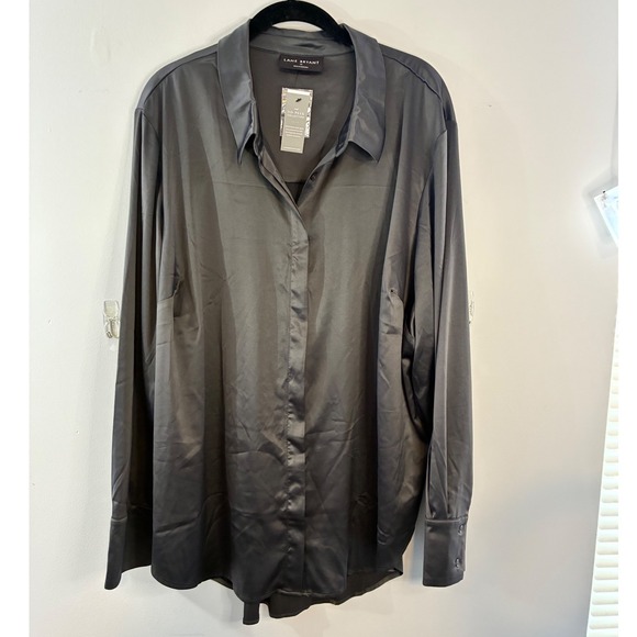 Lane‎ Bryant No Peek Collection Button Down Long Sleeve Top Blouse Plus Size - Picture 1 of 6